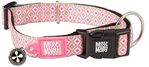 Max Molly | Gotcha! Smart ID Retro Halsband - Hundehalsband Verstellbare Größe: XS - L, Verschiedene Designs (Rosa, L)