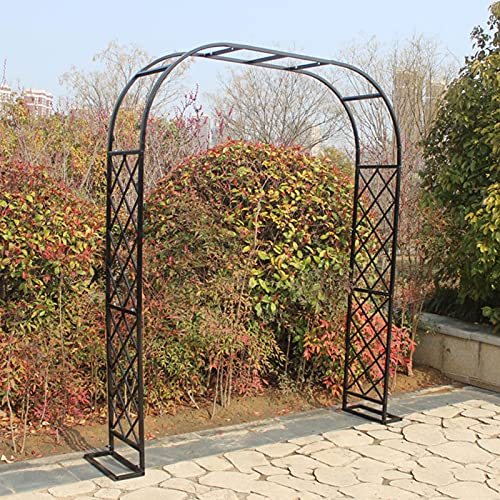 Daoyuan Metall Rosenbogen,Gartenlaube Torbogen Pergola,Wetterbeständig Spalier Pavillon Mit Sockel,Zum Klettern Von Pflanzen/Braut Partys/Dekorieren Von Hochzeitsbögen,Schwarz/Weiß/Dunkelgrün/Gold