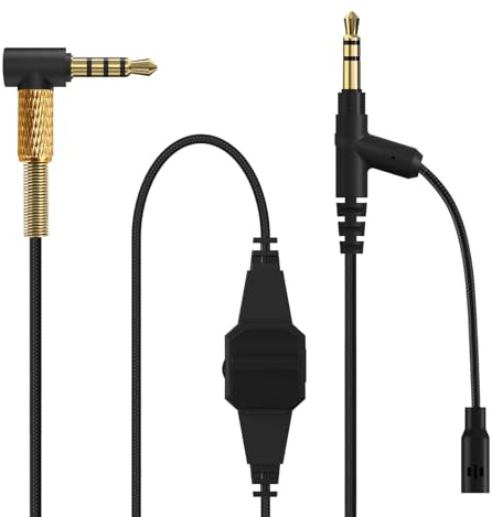 Linkidea Audiokabel mit Mikrofon für V-Moda M-200, M-100, Crossfade 2, LP, LP2, M-80, V-80 Kopfhörer – 3,5 mm TRRS auf TRS Ersatz-Aux-Kabel (6,5 ft / 2 m)