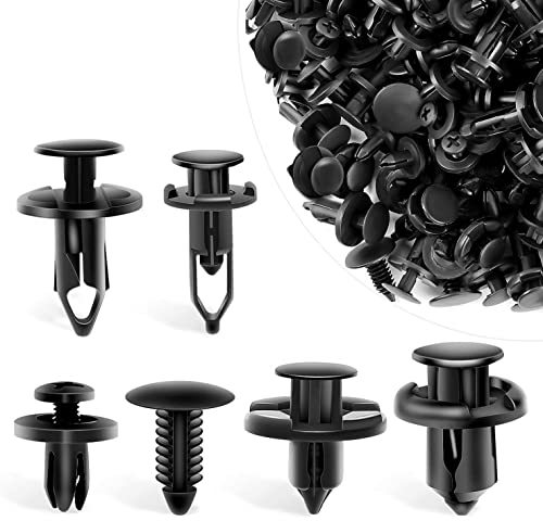 TONAUP 190 Stück Befestigung Clips, Universal Türverkleidung Klammern Stoßstangen Kabelbinder, Spreiznieten Kunststoff Set mit Lösewerkzeug Zierleistenkeile Set