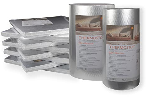 Heizkörper Reflexionstapeten aus Styropor - Heizung Wärmedämmung - Verschiedene Stärken (40QM Thermo-Stop 3) Isolierung Thermomatte Heizkörper