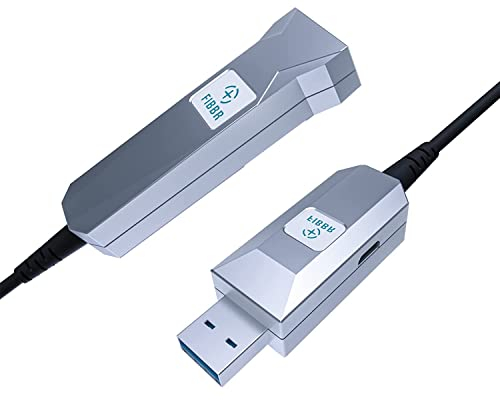 FIBBR USB 3.0 Aktiv Verlängerungskabel Kabel, A Stecker auf A Buchse High Speed 5 Gbps Datenübertragung, Verwendung mit PS5, Xbox, Kartenleser, Drucker, Festplatte und mehr (15M)