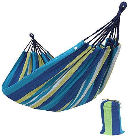 Hamaca Individual o Doble para jardín, para Acampar, 1/2 Personas, de Lona, Suave Columpio para Dormir, portátil con Bolsa de Transporte para Patio, jardín, Patio, Porche, Viajes