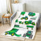 Homewish Equipment LKW-Überwurfdecke Bagger-Bettdecke grüne Fahrzeug-Plüschdecke für Kinder Jungen Teenager Bautraktor Fleecedecke für Schlafzimmerdekoration, 150 x 200