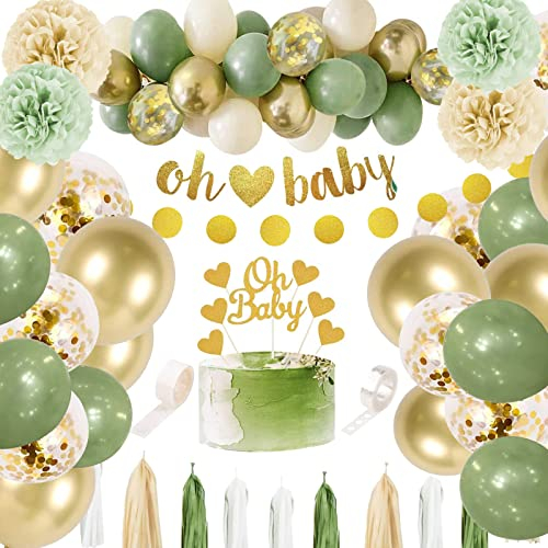 78 pezzi Palloncini Battesimo Bambino Palloncini verdi Addobbi per Feste di Compleanno Palloncini Nascita Bimbo per di Benvenuto Decorazioni per l'anniversario di Matrimonio del Baby Shower