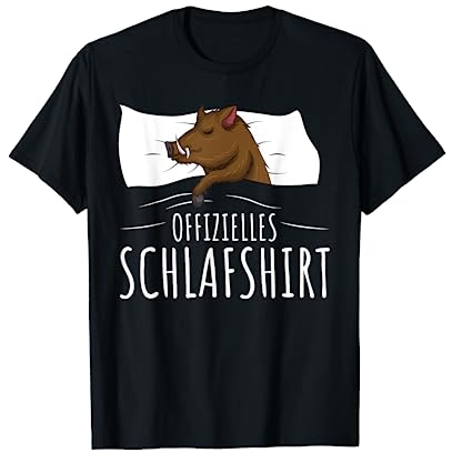 Offizielles Schlafshirt Wildschwein Jäger Keiler T-Shirt