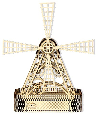 3D Holz Windmühle Puzzle für Erwachsene Holzblock Puzzle-Modell Bausatz Geschenk für Geburtstag/Vatertag