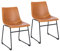 SVITA Harry 2er Set Esszimmerstühle Metallbeine Kufengestell Kunstleder Cognac