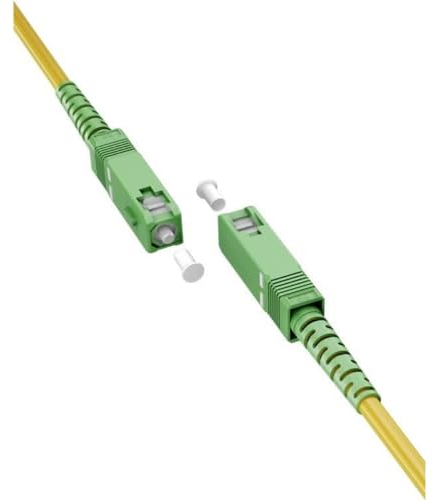goobay 59637 - Cable de fibra óptica (FTTH), monomodo (OS2) Simplex/SC APC (8°) macho a SC-APC (8°) macho/cable óptico / 0,5 metros