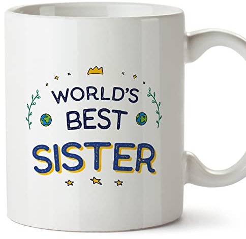 MUGFFINS Sister Mug - in English - World's Best - Funny Gift - Ceramic 11oz Mug