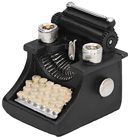 Shanrya Vintage Typewriter Resin Decoration, Miniatur Retro Schreibmaschine Harz Miniatur Spielerlebnis Lebendes Kunstharz Für Fensterdekoration Spielzeug