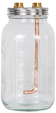 DESENNIE Thumper Keg Kit 64 Oz Half Gallon Wide Mouth Mason Jar for Upgrade Shine Still Alcohol Distiller Whiskey Brandy Distillery Home Brewing