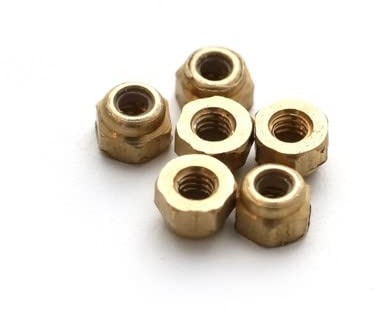 SPITBOARDS Fingerboard Lock Nuts for Professional Complete Fingerboards Nylon Insert First aid Fingerboard Tuning Self Locking System Spare Parts 6pcs (Gold)