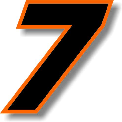 Car Custom Race Number Square Vinyl Decal with Orange Border Car Sticker Graphic Accessories Apply (Color : H, Size : 20cm)