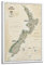 JONZA Karte Poster Ozeanien Neuseeland Vintage Karte Dekorative Malerei Leinwand Wand und Kunst Bild Familie Schlafzimmer Dekor 30 x 45 cm