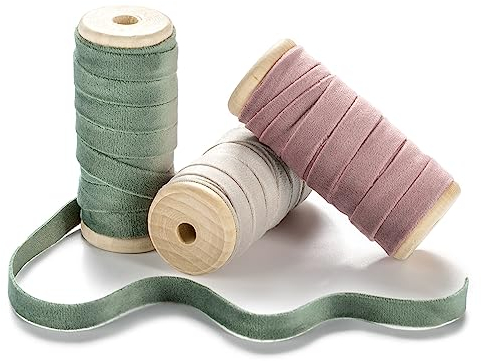 CHUQING Geschenkband Dekoband Samt 10mm Samtband Samtborte Schleifenband Hochzeit für Geschenkverpackung, Weihnachten,Bastelarbeiten,Geburtstag