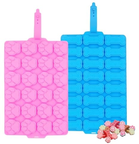 Backmatte Hundekekse, Großen Knochen und Hundepfoten Form Silikon Backmatte 2 Stück