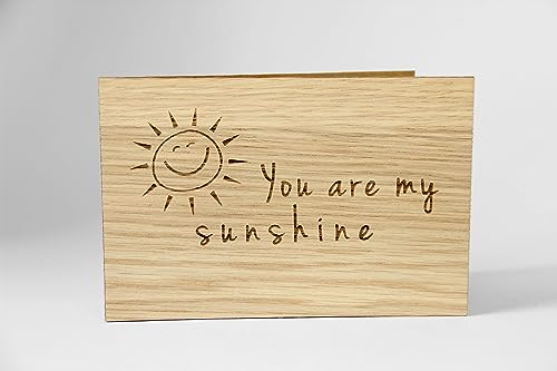 Holzgrusskarten Original Herzlichen Glückwunsch zum Geburtstag - 100% handmade in Österreich, aus Eichenholz gefertigte Geschenkkarte, Geburtstagskarte, Grußkarte, Klappkarte, Postkarte