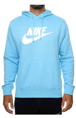 Nike Felpa Cappuccio Sportwear Club Hoodie Polar BB GX Celeste, M