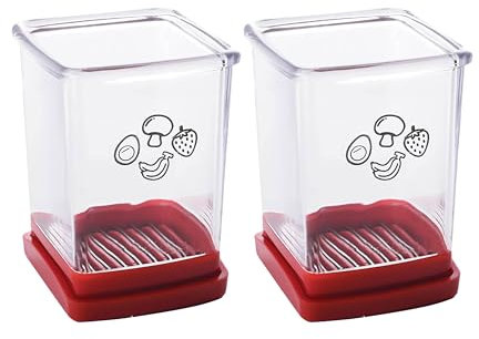 Fruit Cutter and Chopper – Cup Slicer for Strawberry, Grape, Banana, Mushroom, Kitchen Gadget for Fruits and Vegetables, Compact Slicing Tool (2 Packs)