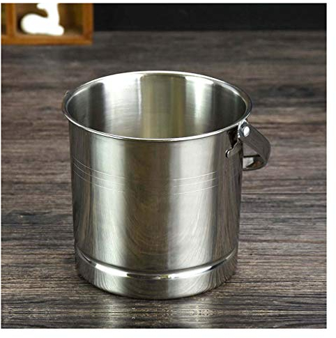 MOOWI Ice Bucket Stainless Steel Small Ice Bucket Bar Portable Beer Cocktail Ice Bucket Household Beverage Ice Bucket Garden Watering Bucket Keeps Ice Cold & Dry