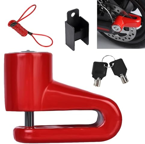KOAHDE Candado de Freno de Disco,Cadena Antirrobo Moto Disco,Candado Moto Disco,Pinza Antirrobo Candado,Candado de Seguridad de Freno de Disco,Candado de Disco de Freno de Moto,Seguro de Disco Moto