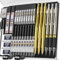 Nicpro 35 Stück Kunst Druckbleistift Set, Metall Bleistifte 0,5 & 0,7 & 0,9 mm und 3 Stück 2 mm Fallminenstift mit 20 Dosen Ersatzminen(Farben 6B, 4B, 2B HB, 2H, 4H) zum Skizzieren und Zeichnen(Gold)