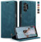 Cracedily Coque pour Samsung Galaxy A13 4G/5G Case, Etui Protection Housse Premium en Cuir PU,Etui à Rabat Pochette de Portefeuille Étui pour Samsung Galaxy A04s - Bleu Vert