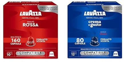 Caffè Lavazza - 240 capsules compatibles Nespresso - Mélange varié - Qualité rouge, crème et goût