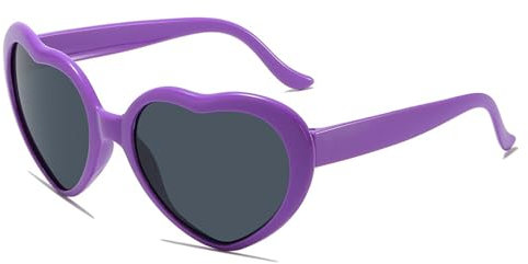 Yumatch Vintage Heart Shape Sunglasses for Women, Classic Retro Polarized Ladies Sunglasses, Purple