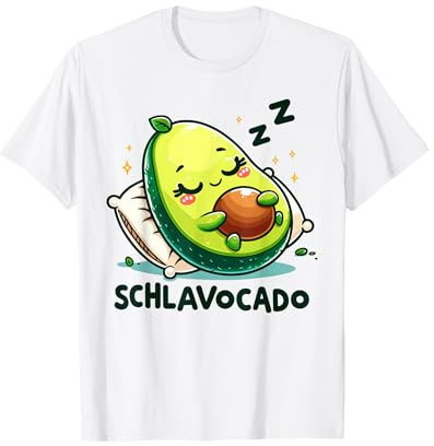 Schlavocado Avocado Schlafshirt Lustiges Schlafen Nachtshirt T-Shirt