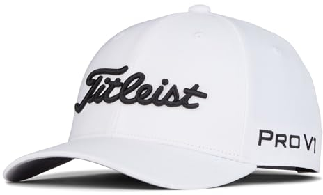 Titleist Unisex Kinder Junior Tour Performance Cap Verschluss, weiß/schwarz, Einheitsgröße