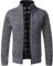 GLESTORE Strickjacken für Herren Strickjacke Cardigan Trachtenjacke Herren Fleecejacke Winter Herren Dunkel Grau 3XL