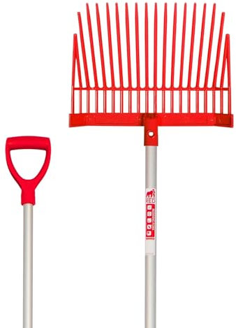 Red Gorilla Small Bedding Fork with Short D Handle Red Lightweight For Stable Bedding Mucking Out Metal Pit118Mchfork for Hay and Garden Compost 110cm Long