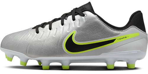 Nike Legend 10 Academy Fg/MG, Scarpe da Calcio, Metallic Silver/Black/Volt, 38.5 EU