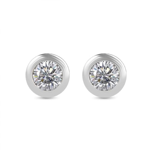 LUXURIANT Diamant Ohrringe – 0,25 ct SI Labor Diamanten, 925 Silber & Rhodium-Überzug – Stilvolle Solitär Ohrstecker für Damen