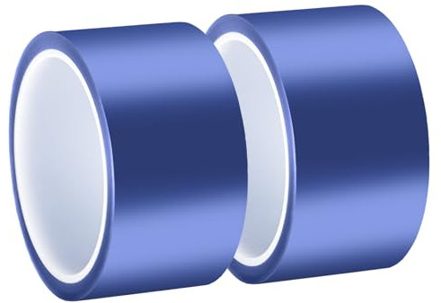 BEASAFY 2 Rollen 50mmx33m Hitzebeständiges Klebeband, Hochtemperatur Blaue Sublimation Klebeband, Starke Paste Thermo Klebeband Geeignet für 3D-Drucker, Elektronische Leiterplatten