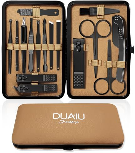 DUAIU Maniküre Set,16-Teiliges Nagelknipser Maniküre Pediküre Set