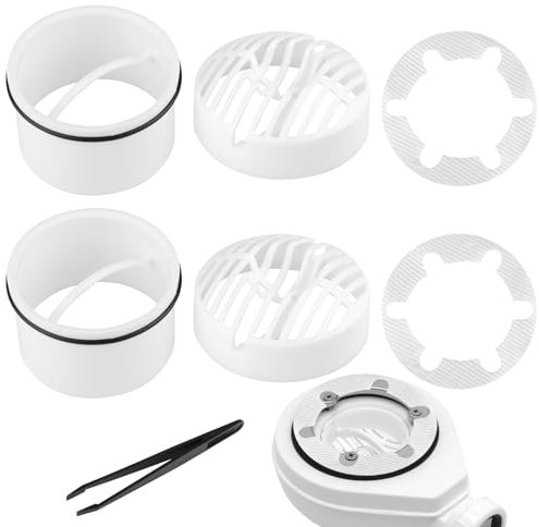 2 Stück Haarsieb + Tauchrohr für Dusche,Duschsieb Abfluss Haare 7cm mit Winkelpinzette,Duschabfluss Haarfänger Kompatibel mit Ablaufgarnitur. 6960,6963,6961,6962,Tauchrohr Dusche zum Ersatzarmaturen