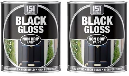 MIXEL Black Gloss Non-Drip Paint, Quick-Drying, DIY Enthusiasts, Perfect for Use on Wood, Metal, Plastic, Doors, Easy to Apply, Suitable for Interior and Exterior Use, 300ml, (2 Pcs)