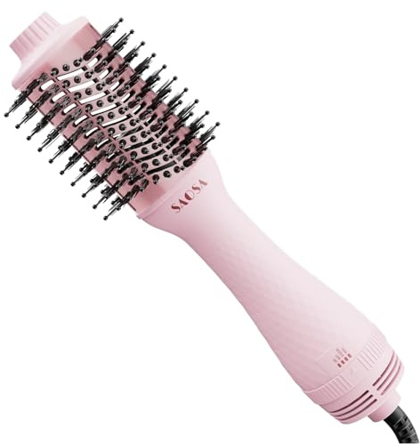 SAOSA Hair Dryer Brush Blow Dryer Brush in One, 4 in 1 Hot Air Brush & Volumizer with Negative Ion Anti-frizz Ceramic Titanium Barrel, UK Plug