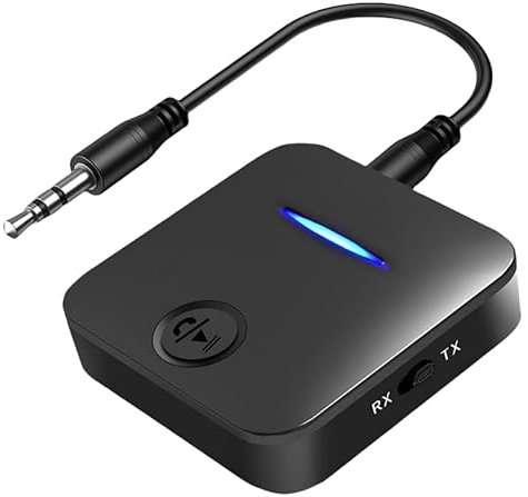 Ziyan 2 in 1 Bluetooth 5.0 Empfänger Sender, 3.5mm Aux Jack Stereo Freisprecheinrichtung Audio Musik Wireless Adapter Mit Mic Für Auto PC TV Kopfhörer