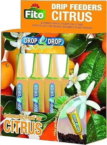 Fito Citrus Plant Drip Feeders 5 x 32ml Easy Slow Release Fertiliser for Healthy Growth and Fruiting No Mess, No Measuring Up to 75 Days of Citrus Plant Nutrition Orange - 1 Pack