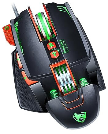 POPETPOP 1pièce Souris De Jeu Mécanique USB Filaire Rétroéclairée Design Ergonomique Idéale pour Ordinateur Portable Et Bureau Noire