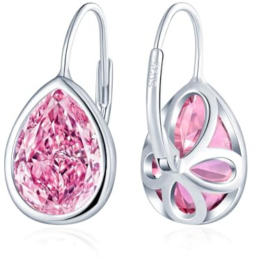 MICGIGI Orecchini a cerchio da donna in argento Sterling 925, a forma di goccia, con zirconi