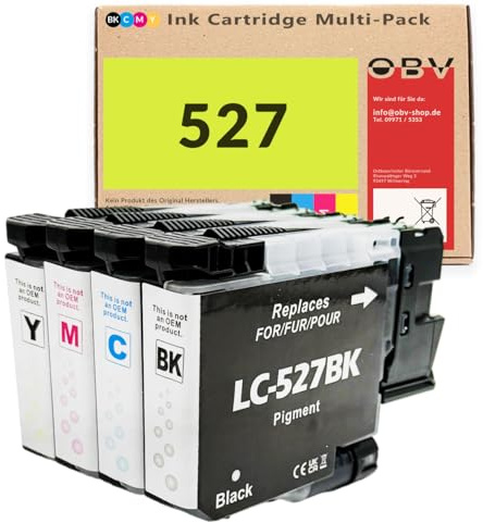 OBV Kompatibles Druckerpatronen Sparset für Brother LC527VAL ersetzt LC-527, 4 Farben, für MFC-J4350DW, MFC-J4550DW
