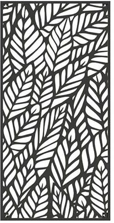 Metal Garden Screen Leaves Design Black 60x120cm Fence Wall Decor Panel