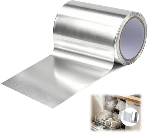 Ruytx 1 Stück 2500x75mm Dampfsperrfolie für Geschirrspüler Hitzeschutzfolie | Dampfschutzblech Spülmaschine Hitzebeständig Zuschneidbar Aluminium Wrasenschutzblech für Bauknecht Indesit Beko Whirlpool