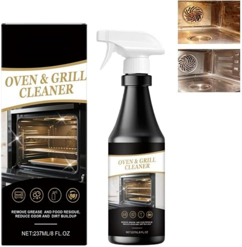 237ml Heavy Duty Oven Cleaner Spray,Kitchen Cleaner Spray,Degreaser Kitchen Heavy Duty,Stainless Steel Pan Cle-Aner,Kitchen Appliance Clea-Ner,Cle-Aner Foam For Stoves,Grills,Bbq,Microwave,Range Hoods