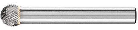 PFERD HM-Frässtift, Kugelform KUD, Zahnung MICRO, Frässtift-ø 8mm, Schaft-ø 6mm, Länge 47mm, 21112676 – für die Feinbearbeitung auf nahezu allen Materialien bis 68 HRC